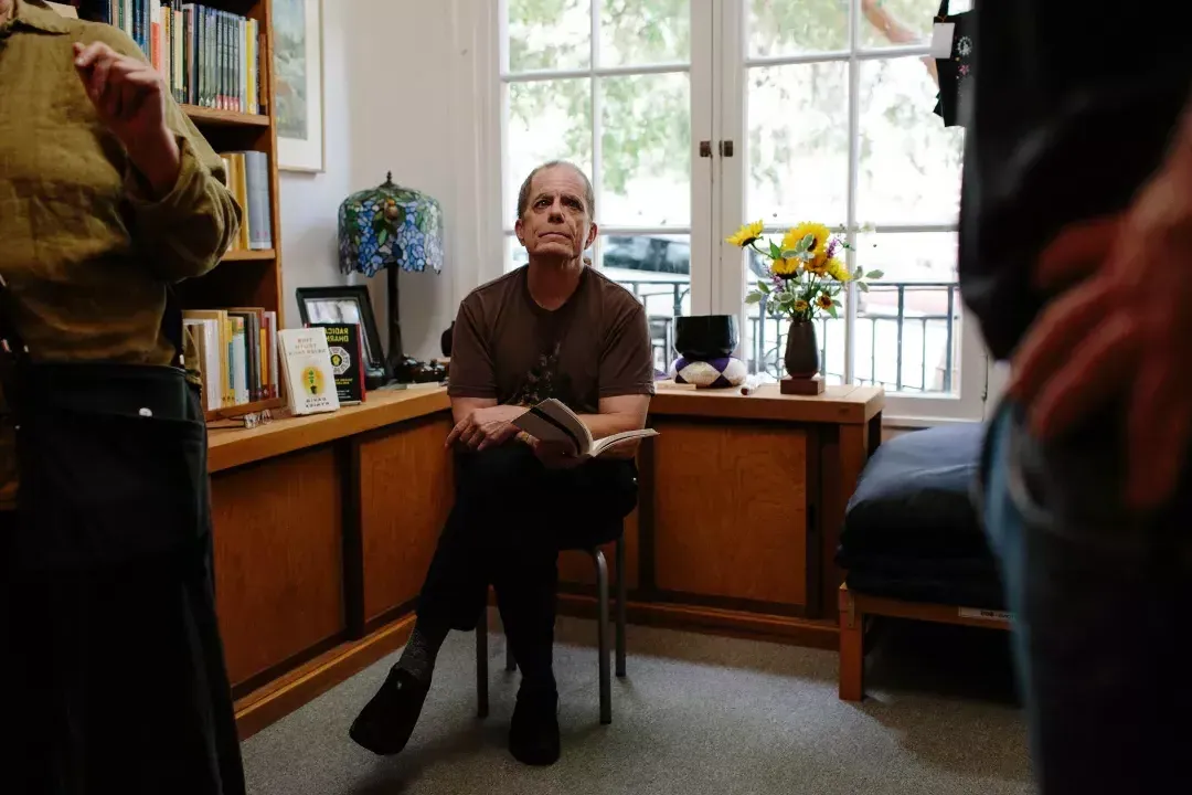 Dennis McNally sitting in his office